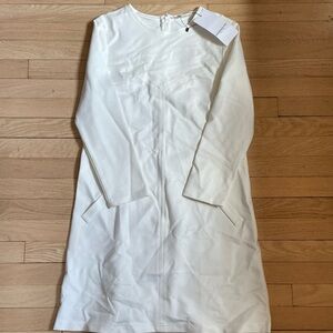 Emerson Fry White Sheath Long Sleeve Dress